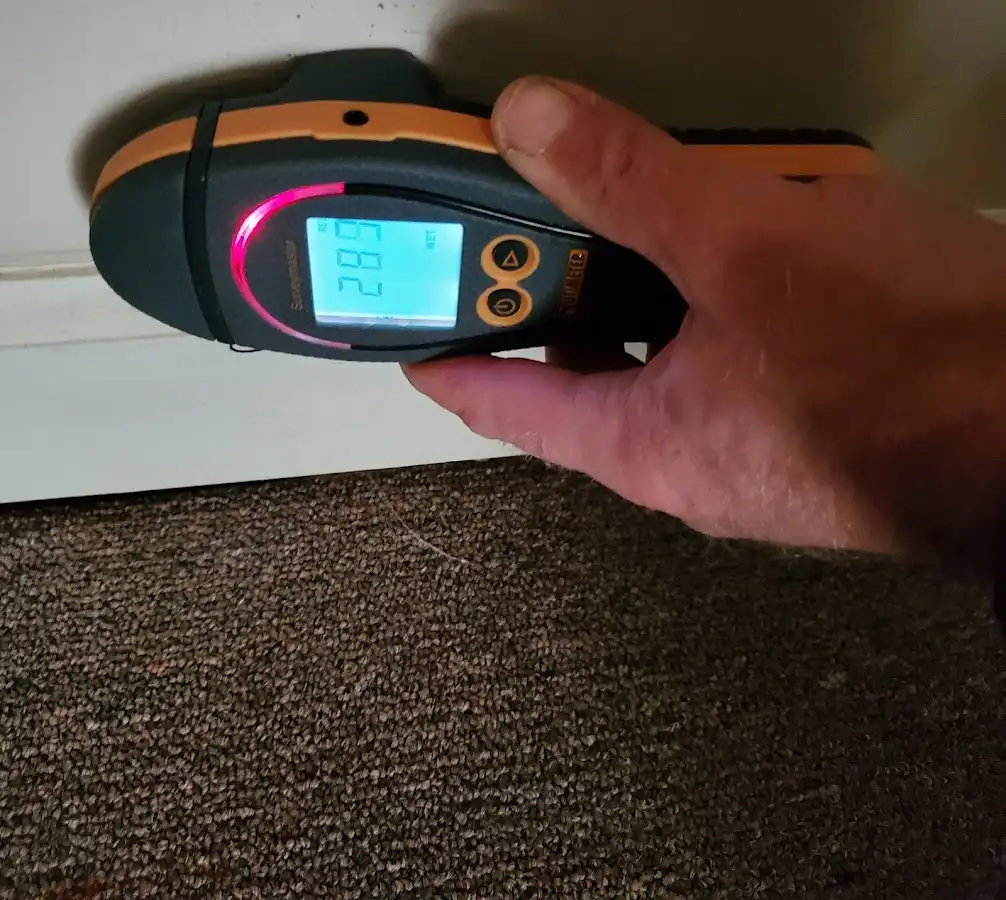 Moisture detection at baseboard during Mold Inspection & Testing in Clinton